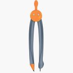 2mm Lead-Refillable School Compass with Curved Plastic Arms