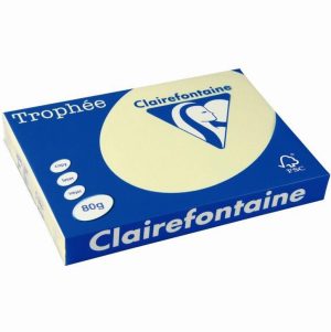 Pack of 500 A3 canary yellow 80gsm sheets - TROPHY CLAIREFONTAINE