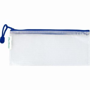 Pochette à zip chéquier paysage bleu